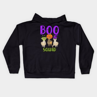 Boo Squad Halloween crew Funny llama scary Trick or treat Kids Hoodie